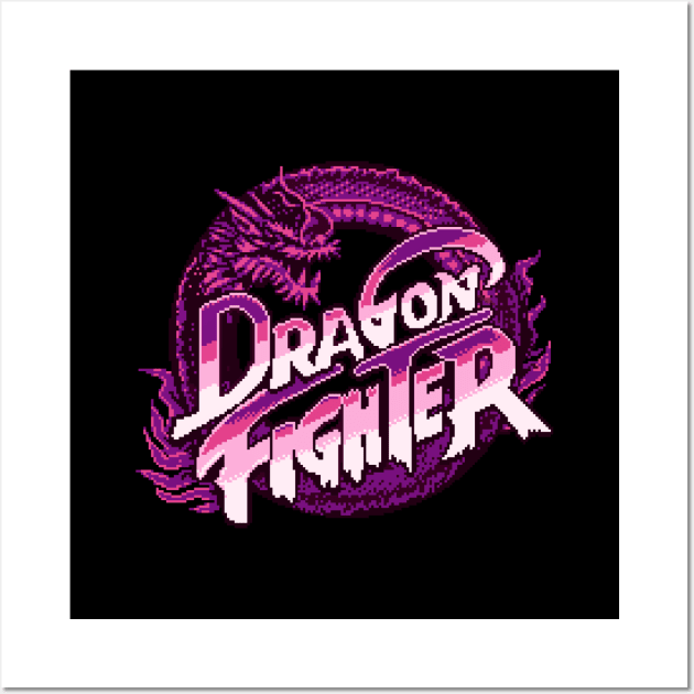 Dragon Fighter (Purple Fire) Wall Art by Bootleg Factory